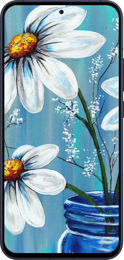 Силіконовий чехол Красиві арт-ромашки для Oppo Reno13 5G - 4031u-3944 изображение 