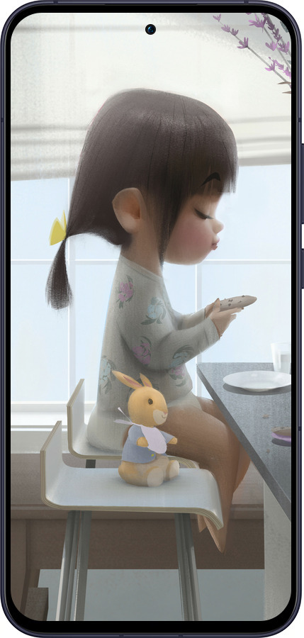 Силиконовый чехол Милая девочка с зайчиком для Oppo Reno13 5G - 4039u-3944 изображение 