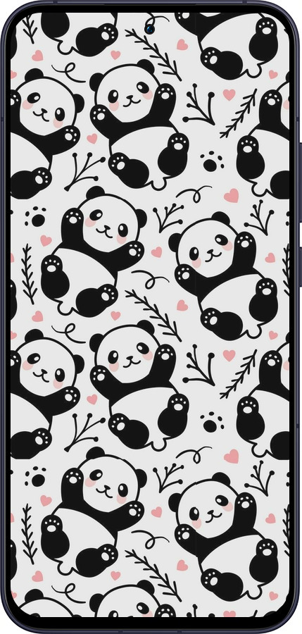 Силиконовый чехол Панды для Oppo Reno13 5G - 4318u-3944 изображение 