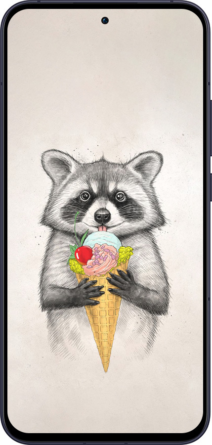 Силиконовый чехол Енотик с мороженым для Oppo Reno13 5G - 4602u-3944 изображение 