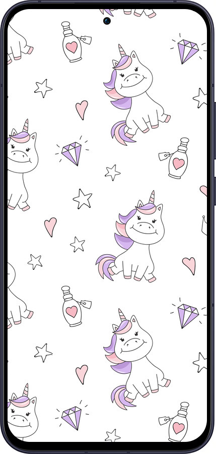 Силиконовый чехол Единорожка v2 для Oppo Reno13 5G - 4703u-3944 изображение 