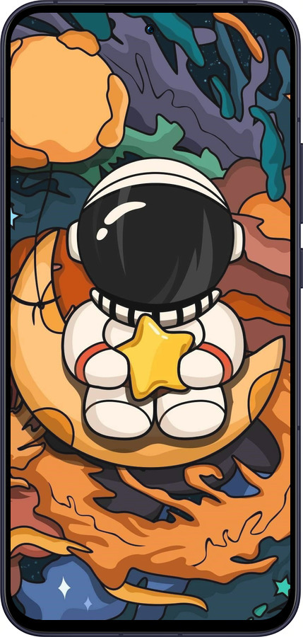 Силиконовый чехол Астронавт и звезда для Oppo Reno13 5G - 5326u-3944 изображение 