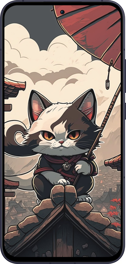 Силіконовий чехол Японія - кіт на даху для Oppo Reno13 5G - 5582u-3944 изображение 