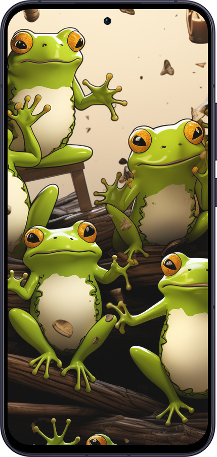 Силиконовый чехол Жабки для Oppo Reno13 5G - 5656u-3944 изображение 