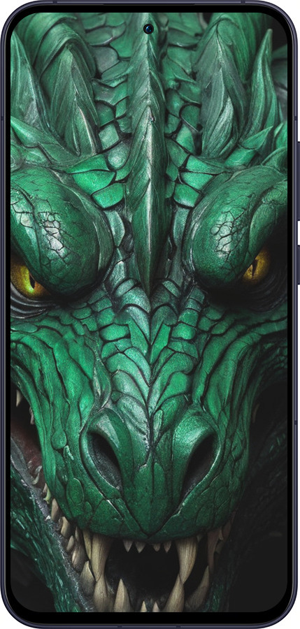 Силиконовый чехол Зелёный дракон v2 для Oppo Reno13 5G - 5817u-3944 изображение 