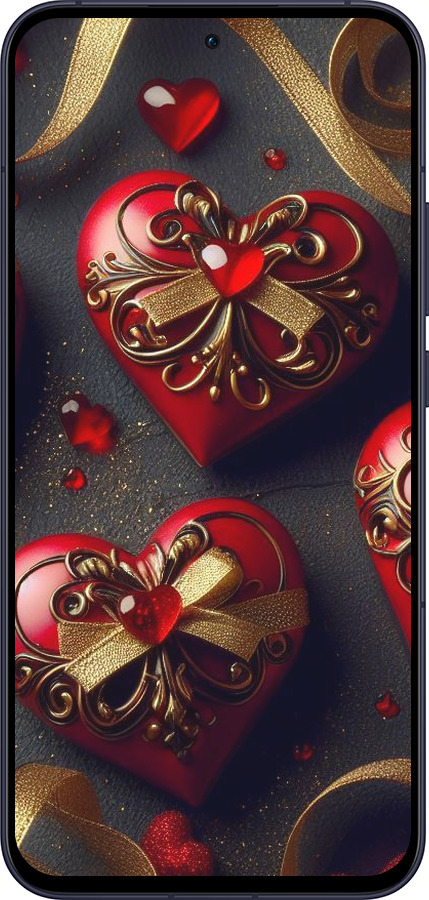 Силиконовый чехол Сердечки v4 для Oppo Reno13 5G - 5834u-3944 изображение 