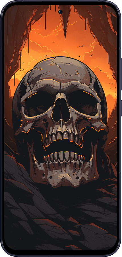 Силиконовый чехол Череп в пещере для Oppo Reno13 5G - 5959u-3944 изображение 