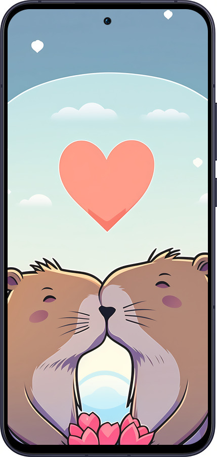 Силиконовый чехол Капибара любовь для Oppo Reno13 5G - 6027u-3944 изображение 