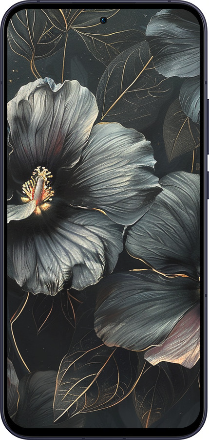 Силіконовий чехол Чорні квіти для Oppo Reno13 5G - 6031u-3944 изображение 