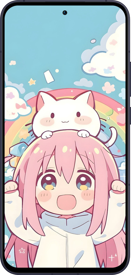 Силиконовый чехол Девочка аниме радуга для Oppo Reno13 5G - 6304u-3944 изображение 