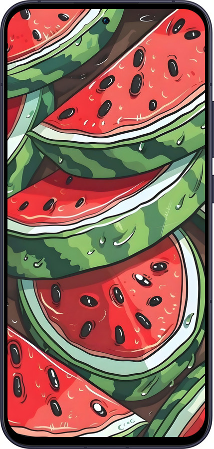 Силиконовый чехол Арбуз для Oppo Reno13 5G - 6315u-3944 изображение 