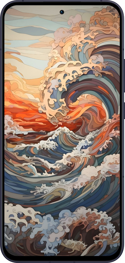 Силиконовый чехол Арт волны для Oppo Reno13 5G - 6324u-3944 изображение 