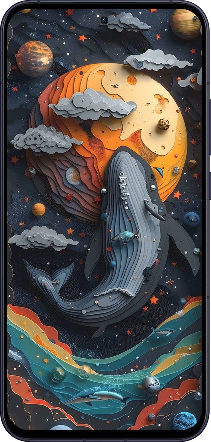 Силиконовый чехол Кит в космосе для Oppo Reno13 5G - 6328u-3944 изображение 