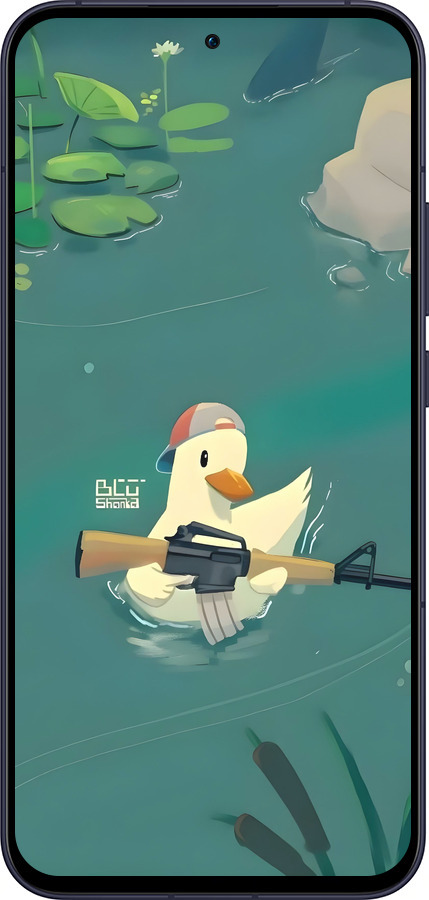 Силіконовий чехол Каченя з автоматом для Oppo Reno13 5G - 6356u-3944 изображение 