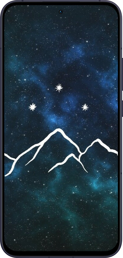 Силиконовый чехол Горы и звезды нарисованы на фоне галактики для Oppo Reno13 5G - 6490u-3944 изображение 