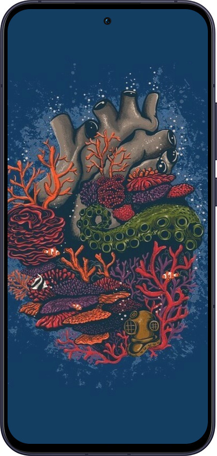 Силиконовый чехол Сердце моря для Oppo Reno13 5G - 6506u-3944 изображение 