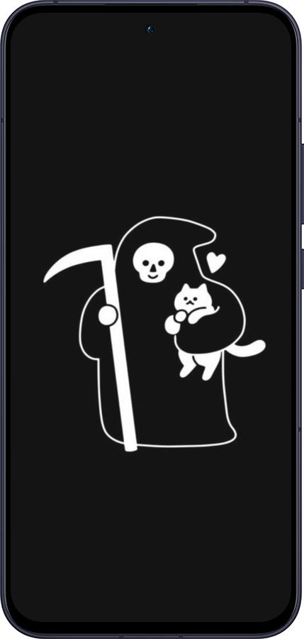 Силиконовый чехол Минималистичный арт: смерть и кошка для Oppo Reno13 5G - 6529u-3944 изображение 