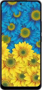 Силиконовый чехол Жёлто-голубые цветы для Oppo Reno13 F 5G / Reno13 F 4G - 1048u-3955 изображение 