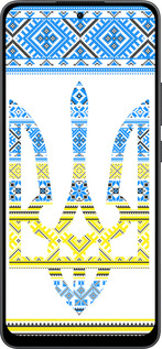 Силиконовый чехол Герб - вышиванка желто-голубая для Oppo Reno13 F 5G / Reno13 F 4G - 1197u-3955 изображение 