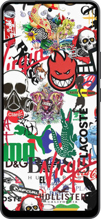 Силиконовый чехол Many different logos для Oppo Reno13 F 5G / Reno13 F 4G - 4022u-3955 изображение 