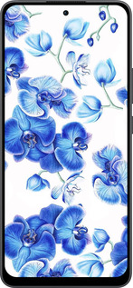 Силиконовый чехол Голубые орхидеи для Oppo Reno13 F 5G / Reno13 F 4G - 4406u-3955 изображение 