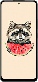 Силиконовый чехол Енотик с арбузом для Oppo Reno13 F 5G / Reno13 F 4G - 4605u-3955 изображение 
