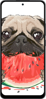 Силіконовий чехол Мопс і кавун для Oppo Reno13 F 5G / Reno13 F 4G - 4665u-3955 изображение 