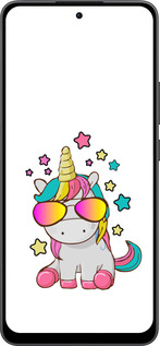 Силиконовый чехол Единорог в очках для Oppo Reno13 F 5G / Reno13 F 4G - 4879u-3955 изображение 