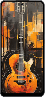 Силиконовый чехол Чехол для телефона Оранжевая Гитара для Oppo Reno13 F 5G / Reno13 F 4G - 5934u-3955 изображение 