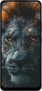 Силиконовый чехол Пламенный лев для Oppo Reno13 F 5G / Reno13 F 4G - 6153u-3955 изображение 