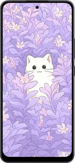 Силиконовый чехол Котик в цветах для Oppo Reno13 F 5G / Reno13 F 4G - 6390u-3955 изображение 