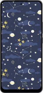 Силиконовый чехол Астрономический узор. Милый дизайн мультяшной вселенной для Oppo Reno13 F 5G / Reno13 F 4G - 6446u-3955 изображение 