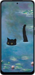 Силіконовий чехол Із зображенням кота та водяної лілії Monet для Oppo Reno13 F 5G / Reno13 F 4G - 6519u-3955 изображение 