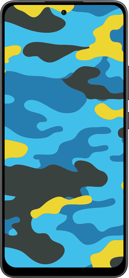 Силиконовый чехол Желто-голубой камуфляж для Oppo Reno13 F 5G / Reno13 F 4G - 1084u-3955 изображение 