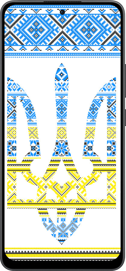 Силиконовый чехол Герб - вышиванка желто-голубая для Oppo Reno13 F 5G / Reno13 F 4G - 1197u-3955 изображение 