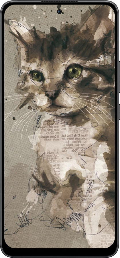 Силіконовий чехол Кошеня з плям і ліній для Oppo Reno13 F 5G / Reno13 F 4G - 119u-3955 изображение 