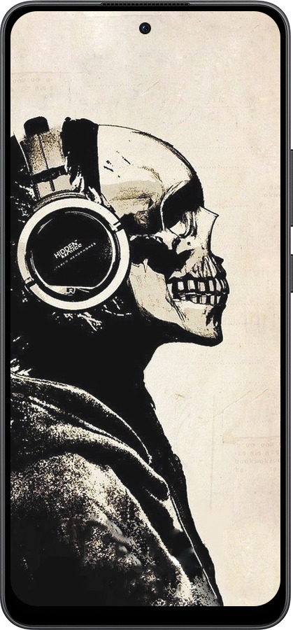 Силиконовый чехол Скелет-меломан v2 для Oppo Reno13 F 5G / Reno13 F 4G - 1200u-3955 изображение 