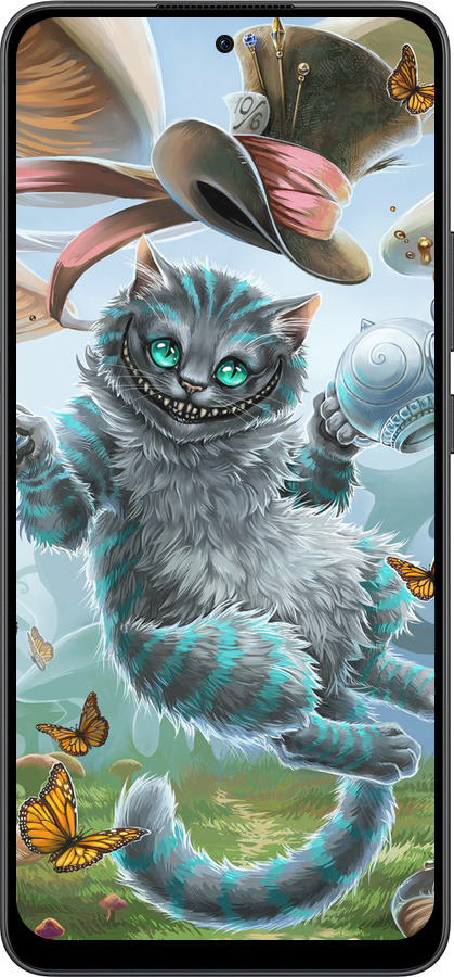 Силиконовый чехол Чеширский кот 2 для Oppo Reno13 F 5G / Reno13 F 4G - 3993u-3955 изображение 