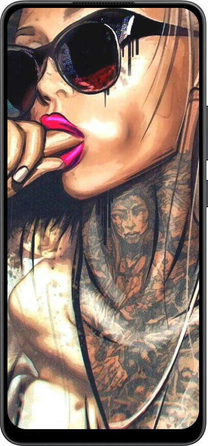 Силиконовый чехол Девушка в тату для Oppo Reno13 F 5G / Reno13 F 4G - 4001u-3955 изображение 