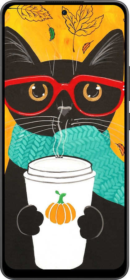 Силиконовый чехол Осенний кот для Oppo Reno13 F 5G / Reno13 F 4G - 4026u-3955 изображение 