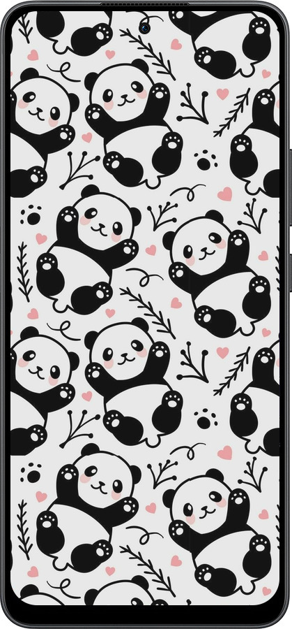 Силиконовый чехол Панды для Oppo Reno13 F 5G / Reno13 F 4G - 4318u-3955 изображение 