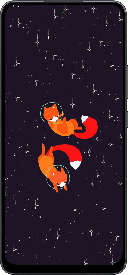 Силиконовый чехол Лисички в космосе для Oppo Reno13 F 5G / Reno13 F 4G - 4519u-3955 изображение 