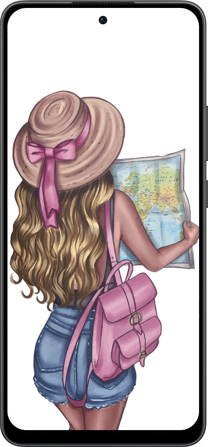 Силіконовий чехол Дівчина з картою для Oppo Reno13 F 5G / Reno13 F 4G - 4704u-3955 изображение 