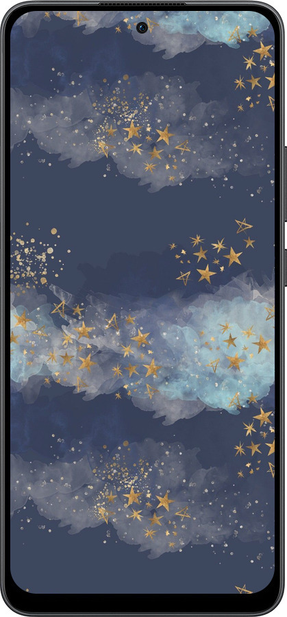 Силиконовый чехол Ночь золотые звезды для Oppo Reno13 F 5G / Reno13 F 4G - 5421u-3955 изображение 