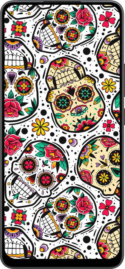 Силиконовый чехол Черепа для Oppo Reno13 F 5G / Reno13 F 4G - 5471u-3955 изображение 