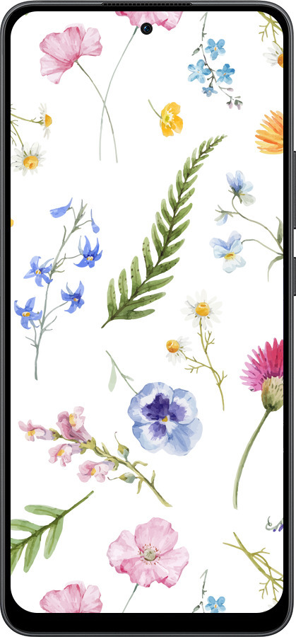 Силиконовый чехол Цветочный фон v2 для Oppo Reno13 F 5G / Reno13 F 4G - 5472u-3955 изображение 