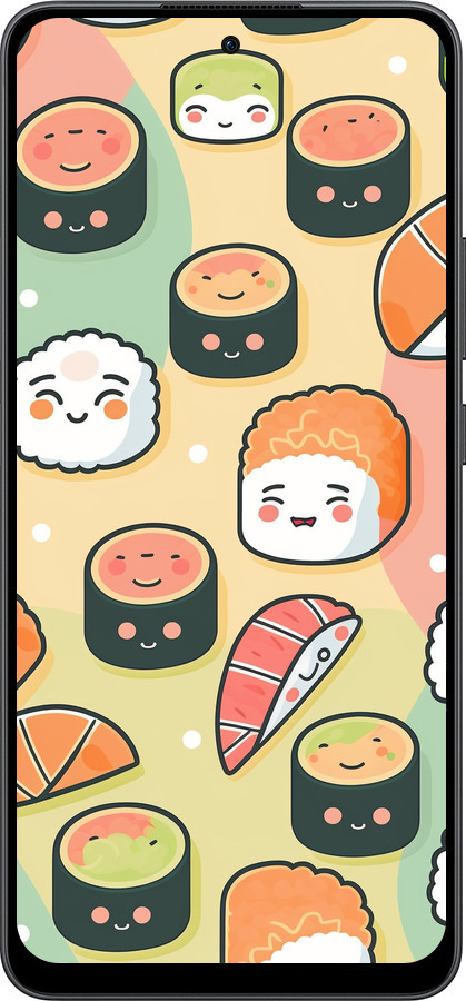 Силиконовый чехол Суши паттерн для Oppo Reno13 F 5G / Reno13 F 4G - 5583u-3955 изображение 