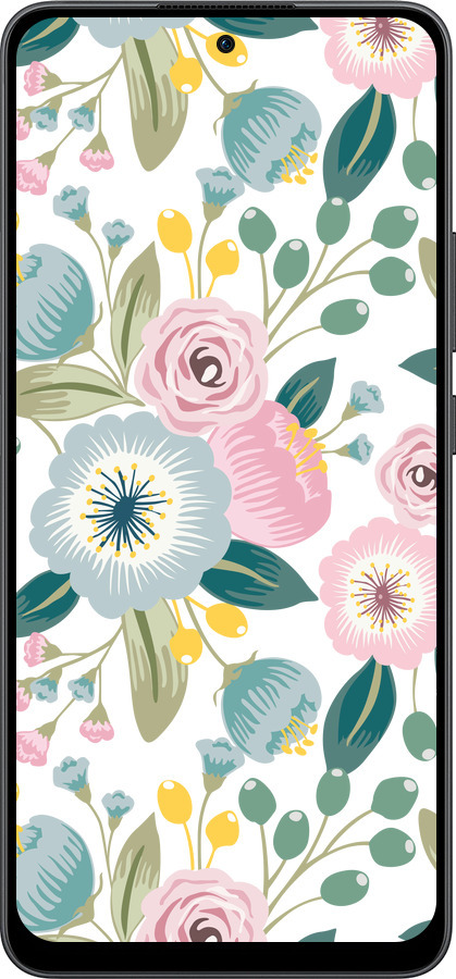 Силиконовый чехол Цветочные обои v2 для Oppo Reno13 F 5G / Reno13 F 4G - 5602u-3955 изображение 