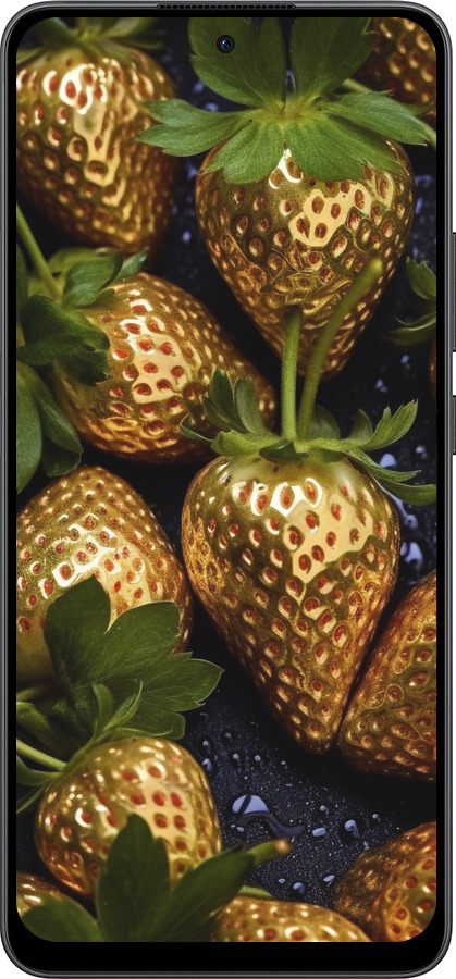 Силиконовый чехол Золотая клубника для Oppo Reno13 F 5G / Reno13 F 4G - 5637u-3955 изображение 