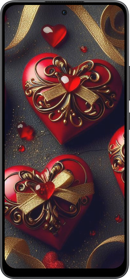 Силиконовый чехол Сердечки v4 для Oppo Reno13 F 5G / Reno13 F 4G - 5834u-3955 изображение 